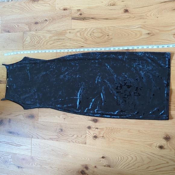 Another_Story. Women's Navy Blue Velvet Dress. Size Small. - Picture 4 of 8